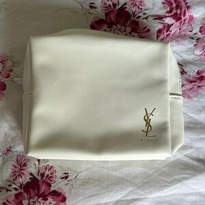 Yves Saint Laurent White Cosmetic Bag